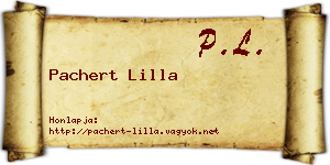 Pachert Lilla névjegykártya